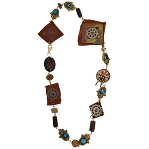 HAMSA HAND "Evil Eye" Gears Suede Steampunk Necklace